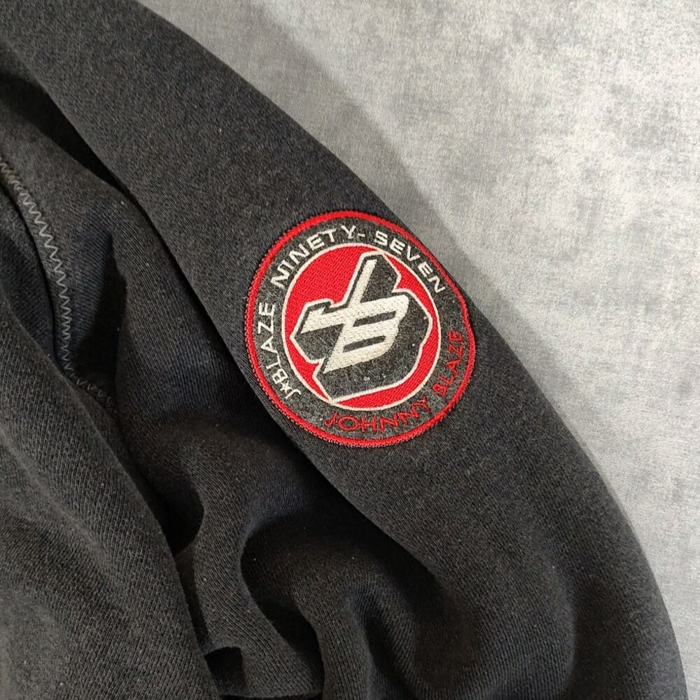 VTG Johnny Blaze 97 heavy embroidered streetwear Y2K oversized hoodie mens XL - Picture 8 of 10